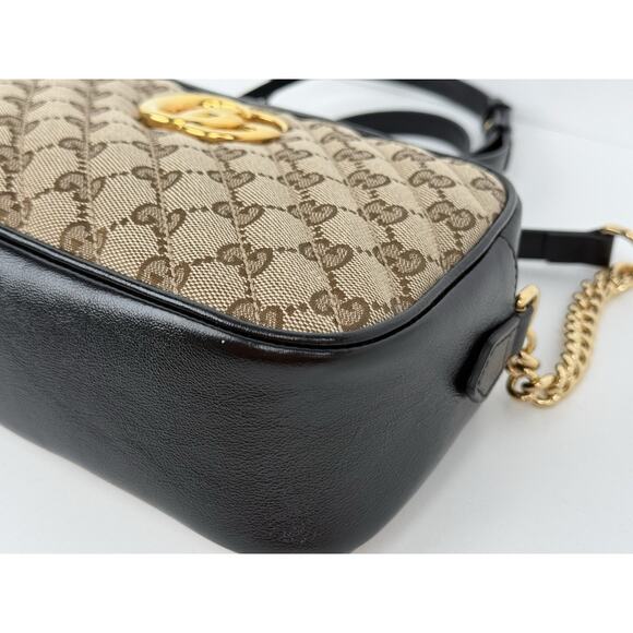 Gucci GG Marmont Cloth Crossbody Bag with Gold Hardware - Picture 10 of 16